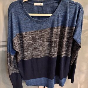 Rag & Bone Blue and Black Crew Neck Sweater